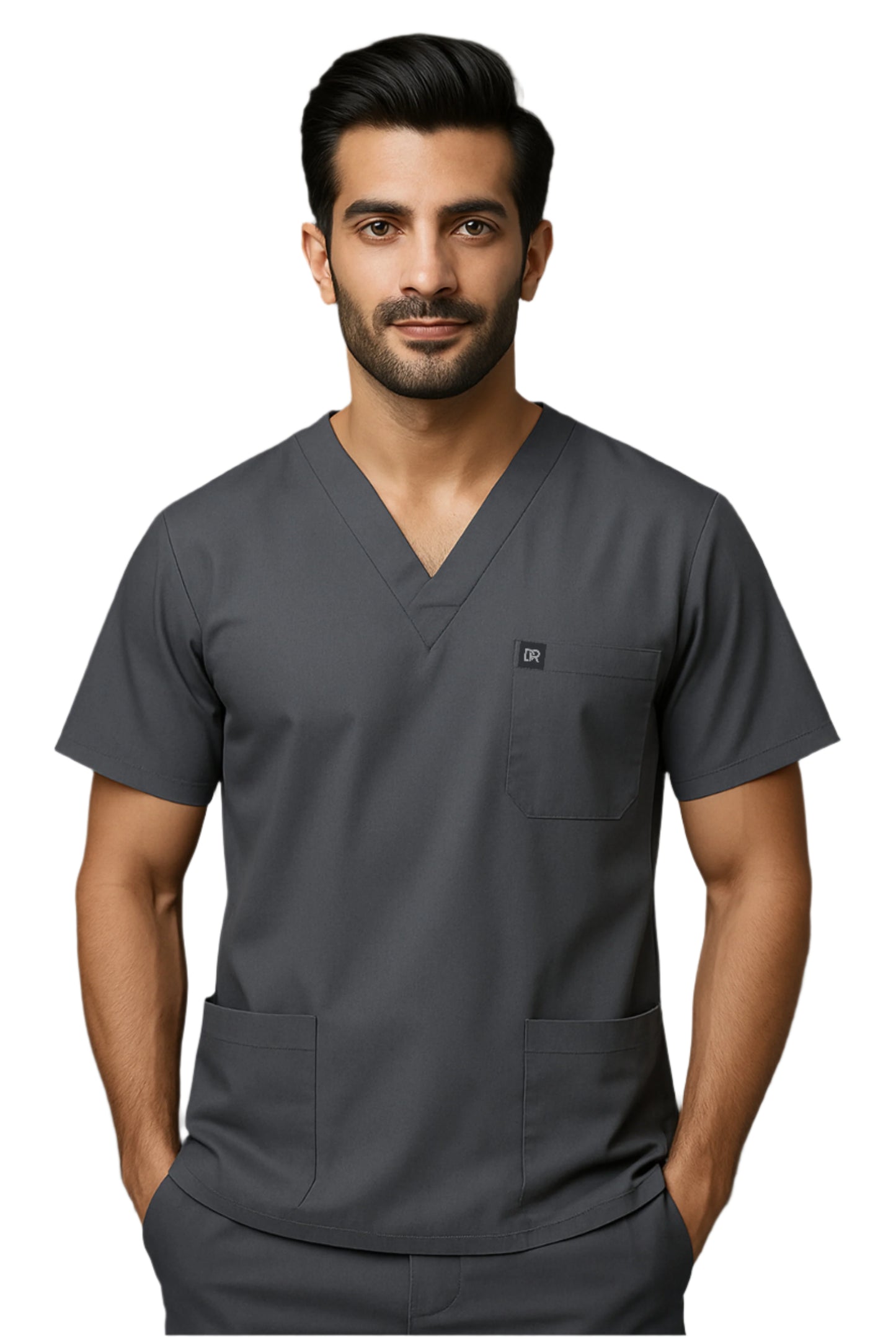 silver Gray Unisex Medical Scrubs-Blended Cotton
