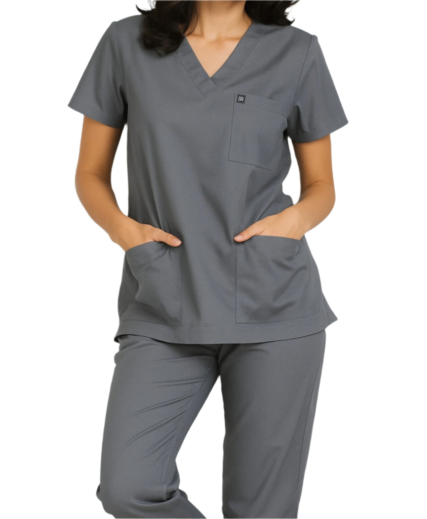 silver Gray Unisex Medical Scrubs-Blended Cotton