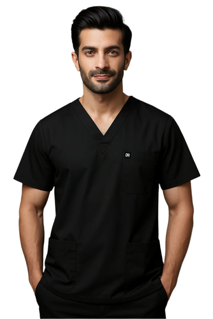 Raven Black Unisex Medical Scrubs – Premium Blended Cotton