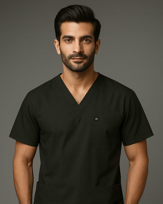 Military Green Unisex Medical Scrubs-Blended Cotton