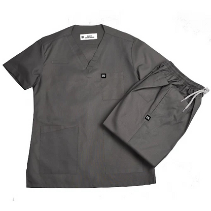 silver Gray Unisex Medical Scrubs-Blended Cotton