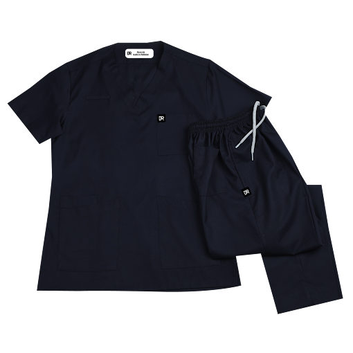 Navy Blue Unisex Medical Scrubs – Classic Comfort in Blended Cotton