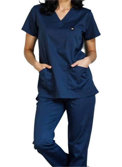Navy Blue Unisex Medical Scrubs – Classic Comfort in Blended Cotton