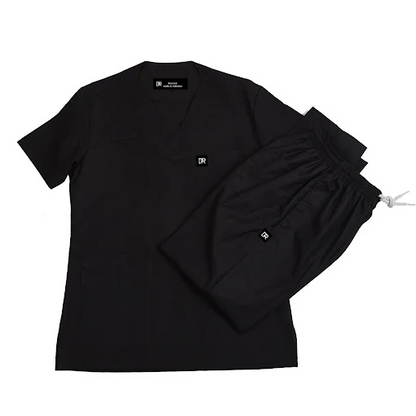 Raven Black Unisex Medical Scrubs – Premium Blended Cotton